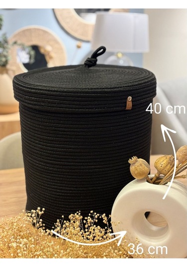 Victor Çok Amaçlı Düzenleyici Kapaklı Sepet,kapaklı Saksılık, Kapaklı Organizer 36x40 - Büyük Boy Siyah