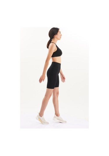 Josejuan Kadın Biker Tayt Kısa Pamuk Likralı 7003 Siyah