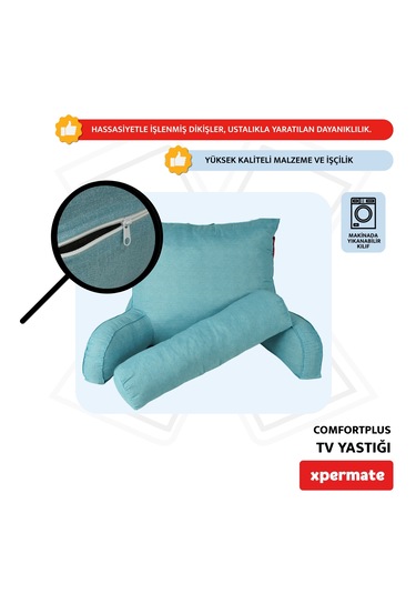 Xpermate Comfortplus Tv Kollu Sırt Destek Üçgen Yastık Mavi