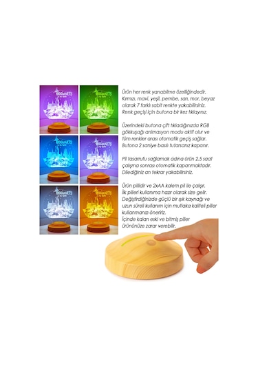 Kişiye Özel Harry Potter Hogwarts Led Lamba