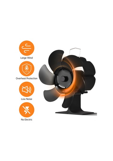 Mufunye "taşınabilir 6 Kanatlı Isıtıcı Fan - Aşırı Isınma Korumalı, Sessiz Çalışma, Odun Sobası Ve Şömine İçin"