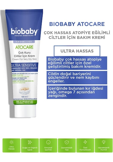 Biobaby Kuru ve Atopik Ciltler için Şampuan 300 ML + Krem 100 ML
