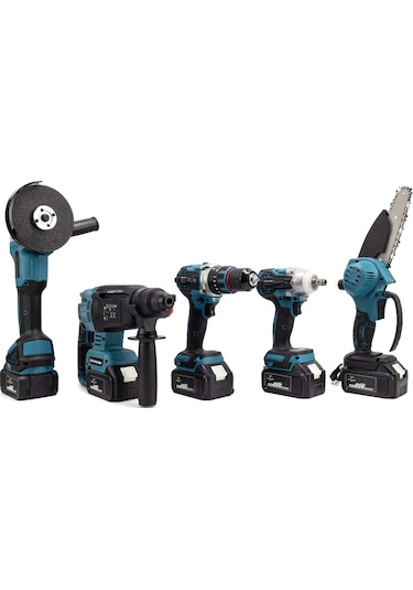 Chelikbei Beşli Set MK350 Budama Testeresi 13MM Çelik Mandren + Somun Sıkma + Şarjlı Spiral + Şarjlı Hilti