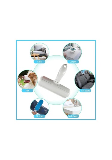 Evcil Hayvan Tüy Çıkarıcı Rulo - Kendi Kendini Temizleyen Tabanlı Köpek Ve Kedi Kürk Sökücü - Verimli Hayvan Tüy Alma Aracı - Mobilyalar İçin Mükemmel Mavi