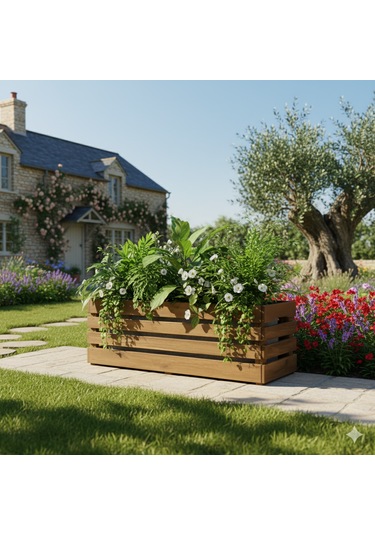 Masif Ahşap Dekorasyon Çiçeklik Saksılık 0 - 1 Kg