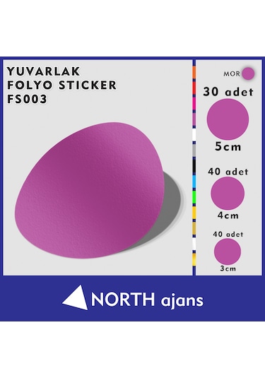 Yuvarlak Folyo Duvar Sticklerı Mor