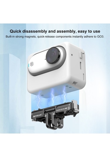 Insta360 Go3 / Go 3s İçin Puluz Manyetik Abs Hızlı Bırakma Taban Montajı Siyah
