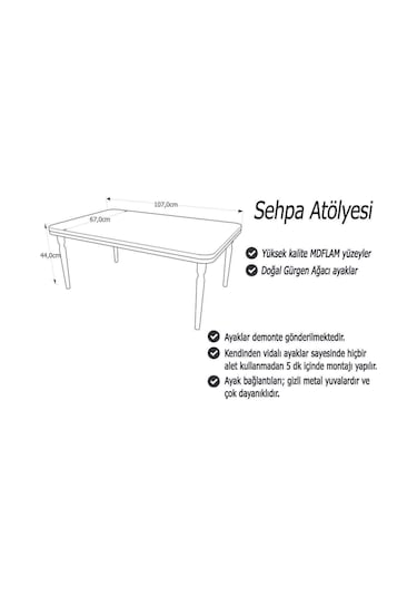 Akset Orta Sehpa Lüx Krem Ceviz Krem