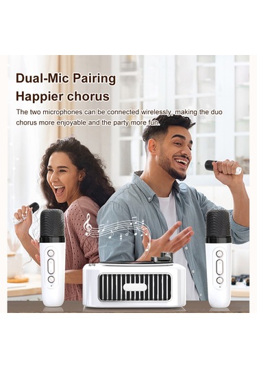 Xindoker Tasarımlı Müzik Çalar, İki Mikrofonlu Taşınabilir Hoparlör, Sarı Renk, Bt 5.3, 800mah Pil, Sd Kart/aux/usb Desteği