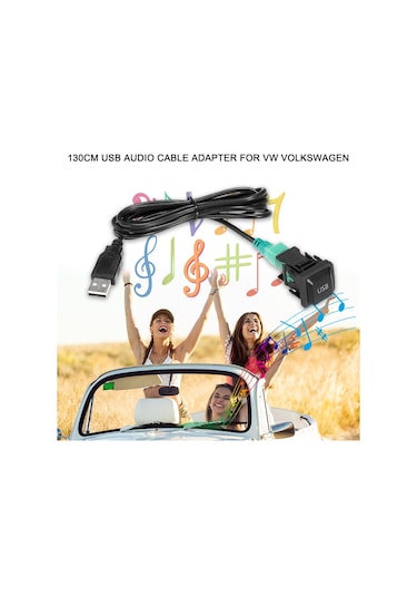 Vkemall Vw Araçları İçin 130cm Usb Ses Kablosu - Cd Çalar Bluetooth Adaptörü