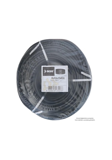 Sgs Elektrik Tesisat Kablosu - 3x2.5 Cca Ttr 48x0.18 - Siyah - 1 Mt.