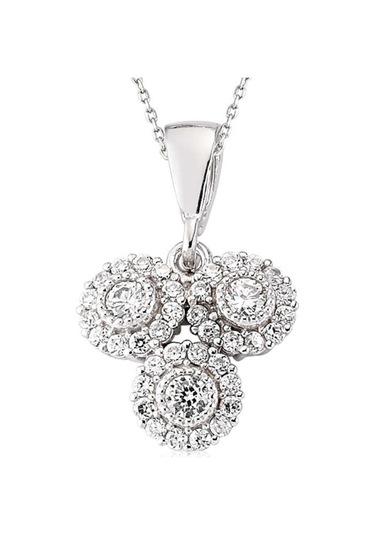 Gümüş Beyaz Taşlı Kadın Kolye (551170400)