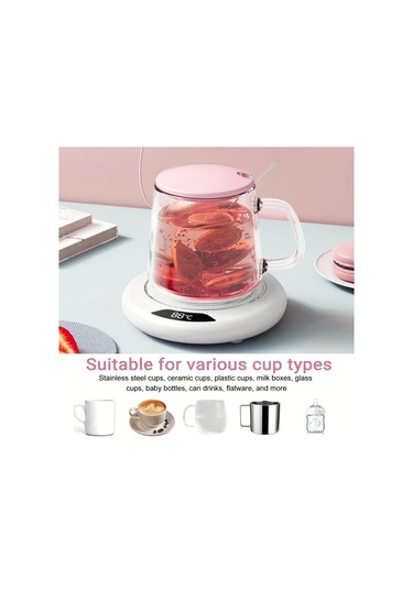 Willowhaven Beyaz Dairesel Usb Kahve Isıtıcı: 3 Ayar, 24 Saat Isıtma, Seyahat Tipi
