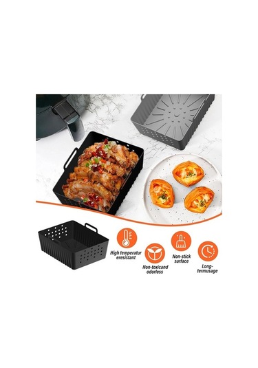Ulzyvf Sl400uk/sl401 Siyah Silikon Kaplamalı 2'li Air Fryer Yedek Parça Siyah