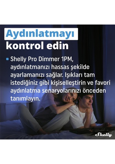 Shelly Pro Dimmer 1pm Dın Ray 1 Kanal Enerji Ölçümlü Akıllı Dimmer