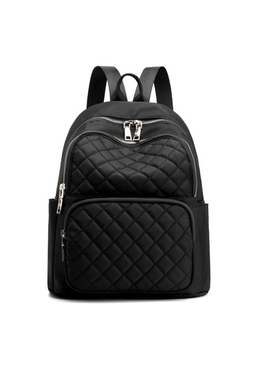 Ccgloball Kadın Moda Rahat Naylon Hafif Kadınlar Seyahat Sırt Trend Kolej Okul Sırt Çantası Siyah