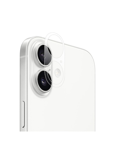Apple iPhone Uyumlu  17 Gzst 10 İn 1 Mat Kamera Lens Koruyucu - Şeffaf Beyaz
