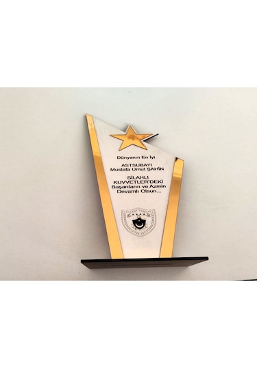 Resmi Kurum Hediyelik Plaket Kişiye Özel İsim Yazılı
