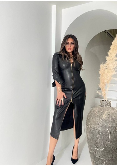 Deri Elbise Siyah Siyah