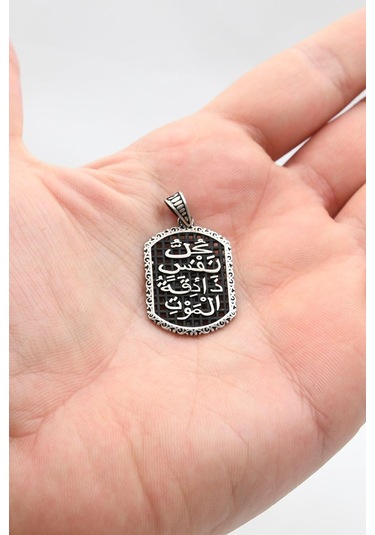 Kolye Ucu Her Can Ölümü Tadacaktır Yazlı 925 Ayar Gümüş 902411 Gümüş