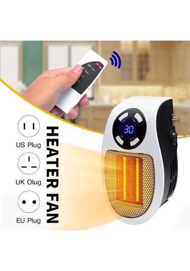 500w Taşınabilir Isıtıcı Elektrikli Isıtıcı Duvara Monte Oda Isıtıcısı Ev Aletleri Isıtma Sobası Mini Radyatör Uzaktan Kumandalı Isıtıcı Makinesi