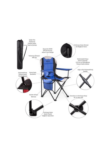 Sportlife Evolite Nature Katlanabilir Kamp Koltuğu 2'li Set Mavi