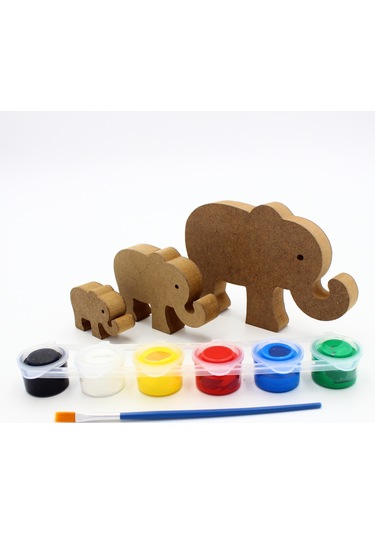 Na Neşeli Ahşap Ahşap Fil Figürü 3 Lü Takım 15cm 10cm 6cm Ahşap Boyama Ürünü.boyama Etkinliği.okul Öncesi Model 3lüfilboyalı