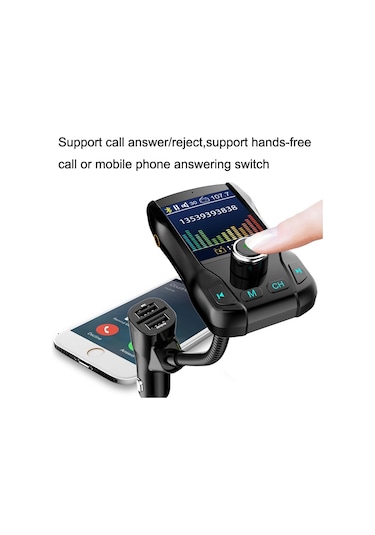 Eller Serbest Renkli Ekran Araba Bluetooth Mp3, Stil: Normal Sürüm