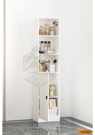 Mdf Tek Kapaklı Ve Açık Raflı Çok Amaçlı Mutfak Dolabı/kavanozluk