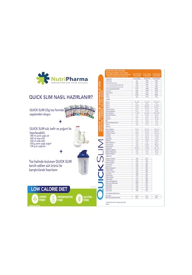 Quick Slim Öğün Yerine Geçen Shake, Kavun Aromalı, 30 Saşe