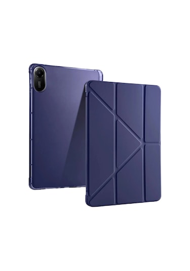 Xiaomi Redmi Pad 2 Kalemlikli Mars Tablet Kılıfı - Lacivert Arka Kapak