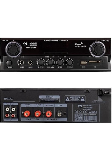 Magicvoice Mv-500 100 Watt Usb-sd-bluetooth 2 Bölgeli Hat Trafolu Ses Mixer