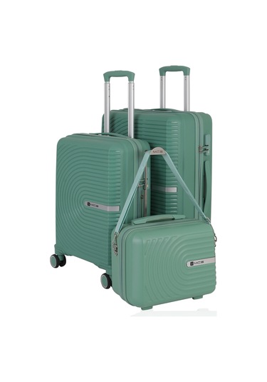 Mçs Polipropilen 3lü Valiz Seti Orta & Kabin & Makyaj V374 S24sy1000080-set 10426 Su Yeşili