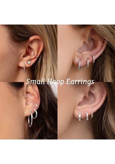 Kangvka 14k Altın Kaplama Zirkonyalı Kadın Küpe Seti - Çeşitli Stiller Daire Ve Tıkırtı Desenleri 4 Çift Paket Gold