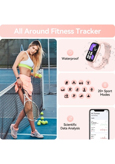 Geeroyoo JZR-GY Ip68 Nabız Uyku Takipçi Adım Kalori Sayacı Ve Spor Pembe Akıllı Saat (İthalatçı Garantili)