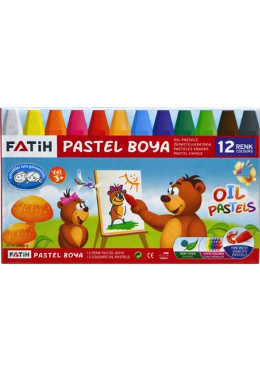 Pastel Boya Ilkokul Ortaokula Çocuk Dostu 12 Farklı Canlı Renk Çok Renkli