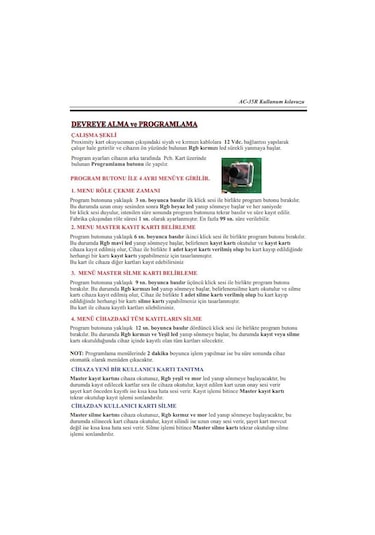 Electrosec Ac-35r Rfid Bağımsız Kart Okuyucu