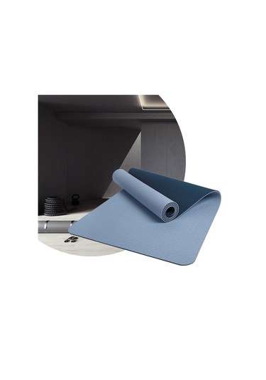 Suntek Egzersiz Yoga Minderi Hafif Konfor Seyahat Mavi-183x61x0,6cm