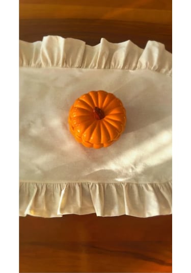 Fırfırlı Keten Runner 40x110 Cm Bej
