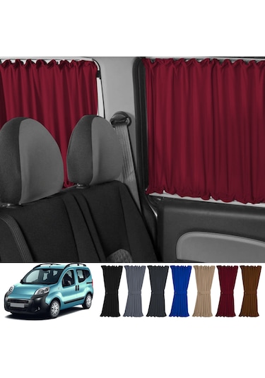 Pandami Citroen Nemo 2007-2015 Uyumlu Bordo Raylı Oto Perde Takımı