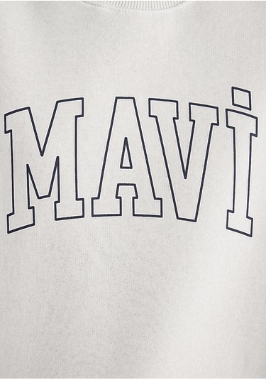 Mavi - Mavi Logo Baskılı Beyaz Sweatshirt 1611192-70057 Beyaz