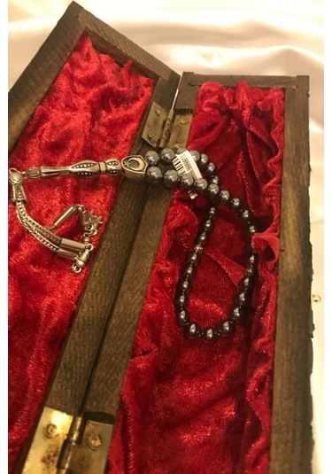 Tespih Terahertz Doğal Taş Tesbih Gümüş İmameli Ahşap Kutulu Frekans Çok Renkli