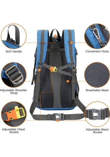 Yunboo 45l Dayanıklı Nylon Sırt Çantası - Su Geçirmez, Ayarlanabilir Askılı, Bol Bölmeli Kırmızı