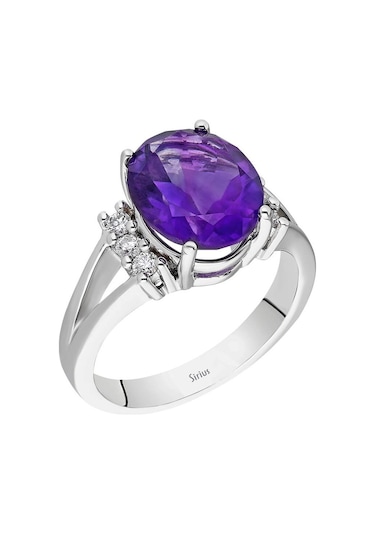 Sirius G Renk Büyük Ametist Ve Pırlanta Taşlı Yüzük 0804R0051