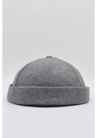 Kışlık Yeni Stil Yün Retro Hip-Hop Docker Şapka Gri