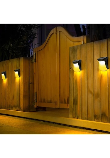 Cbtx Ds1111 4pcs Su Geçirmez Ev Bahçesinde Sundurma Lambası Led Solar Duvar Asılı Işık Ev Bahçe Dekorasyonu - Sıcak Beyaz Işık Diğer