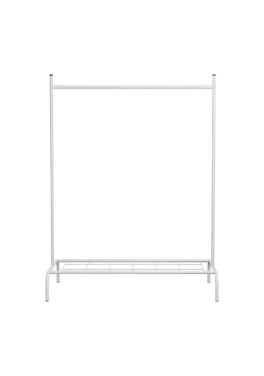 Dikdörtgen Beyaz Elbise Askılığı Konfeksiyonel Dekoratif Askı Dik Askılık Beyaz