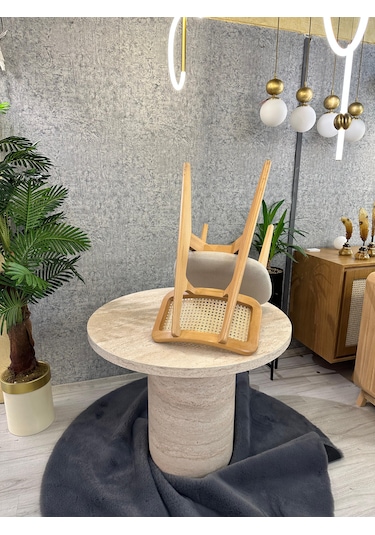 Traverten Görünümlü Mdf Masa