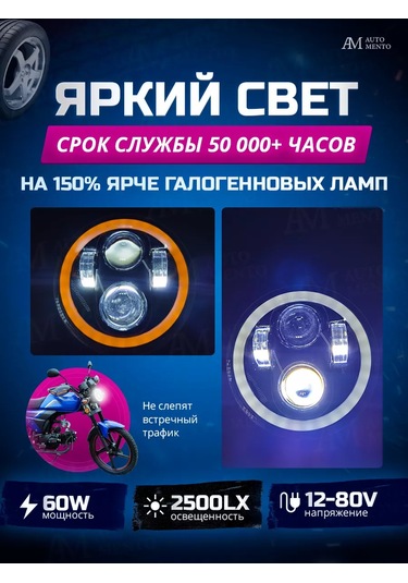 Automento 5,75 İnç Led Motosiklet Farı 202241279