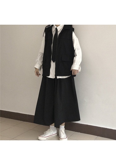 Sones Yüksek Bel Drape Etek Bol Ve İnce Orta Uzunlukta A Kesim Etek Siyah